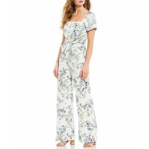 NWT Antonio Melani Grover Floral Print Jumpsuit Jumper, Blue & White, Size 2